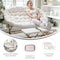Flash Furniture Eleanor 56-in Folding Double Saucer Chair w/2 Folding Ottomans Ivory Faux Shearling w/Gold Frame FV-FDS-001-2FR-IV-SGD-GG - alternate 6